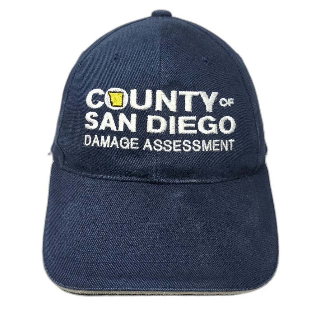 Sportsman Baseball Cap Blue One Size County of San Diego Damage Assessment Hat